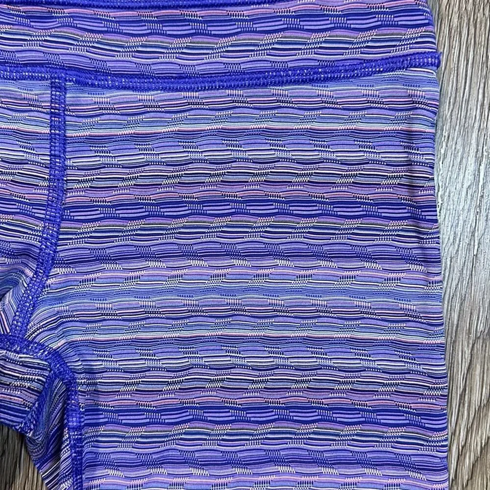 Lululemon Run Inspire Crop II Leggings Space Dye Twist Iris Flower‎ Pink Shell 4